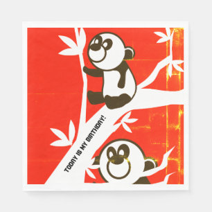 Birthday Pandas Napkin