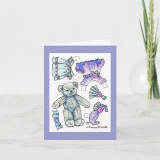 Birthday Paper Doll Teddy Card