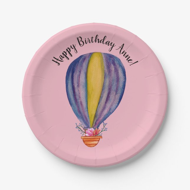 Birthday  Paper Plates Hot Air Baloon (Front)