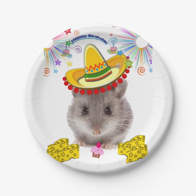 Birthday Paper Plates, Mice Plate (Front)