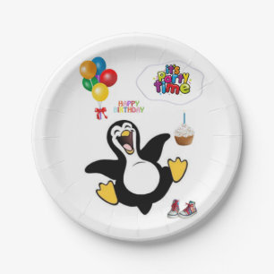 Birthday Paper Plates, Penguin Plate