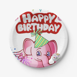 Birthday Paper Plates, Pig Plate