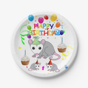 Birthday Paper Plates, Possum Paper Plate