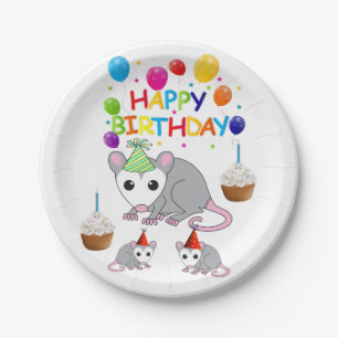 Birthday Paper Plates, Possum Plate