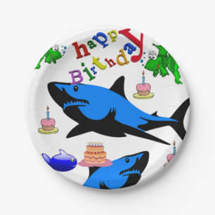Birthday Paper Plates, Shark Plate