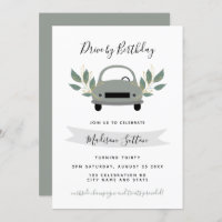 Birthday parade drive by car green foliage