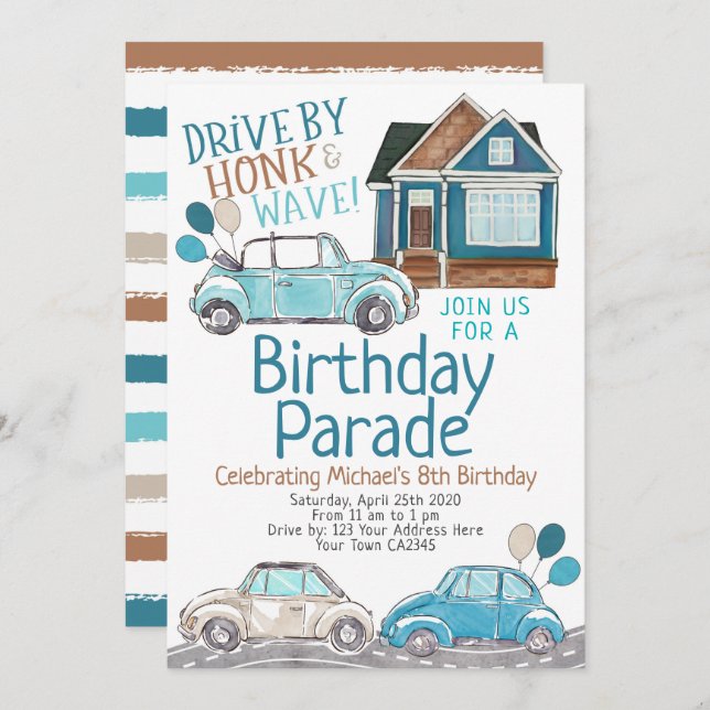 Birthday Parade Invitation (Front/Back)
