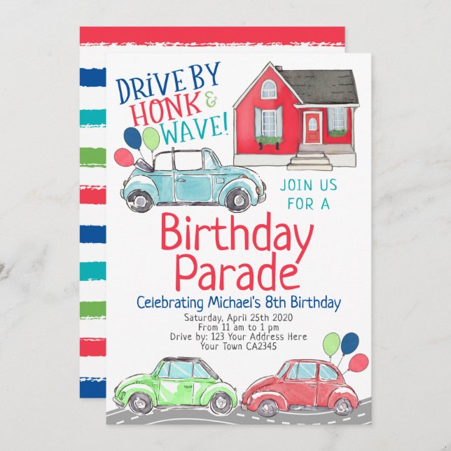 Birthday Parade Invitation (Front/Back)