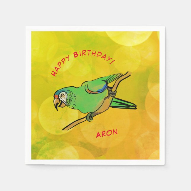 Birthday parrot napkin (Front)