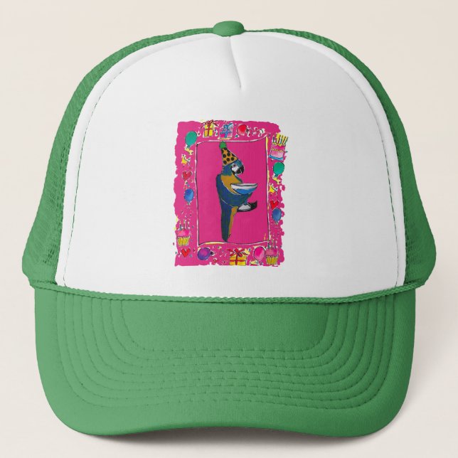 Birthday  Parrot Trucker Hat (Front)