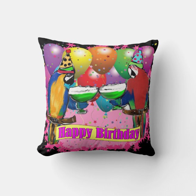 BIRTHDAY PARROTS CUSHION (Front)