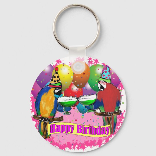 BIRTHDAY PARROTS KEY RING (Front)