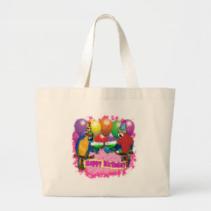 BIRTHDAY PARROTS LARGE TOTE BAG