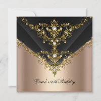 Birthday Party 30th Gold Coffee Cream Pearl Black