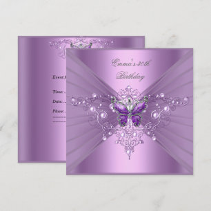Birthday Party 30th Lilac Pearl Purple Butterfly Invitation
