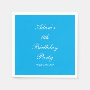 Birthday Party 6th Sixth Custom Name Colour Age Napkin