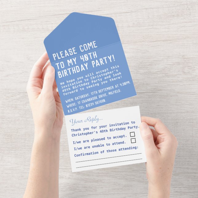 Birthday Party All In One Invitation (Tearaway)