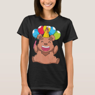 Birthday Party Animal Forest Brown Bear Cute Bear T-Shirt