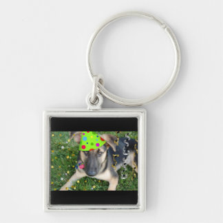 Birthday Party Animal German Shepherd Key Ring
