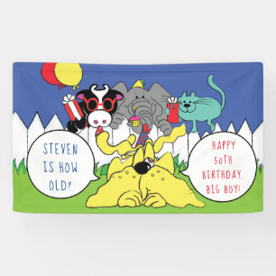 Birthday Party Animals Personalize Banner