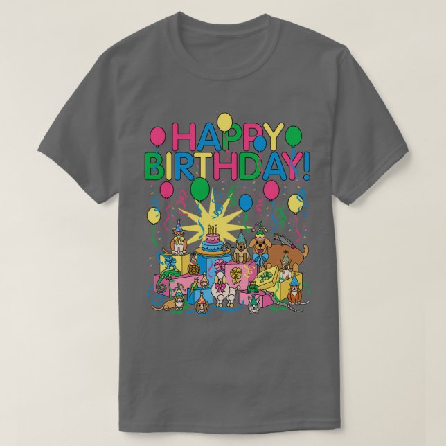 Birthday Party Animals  T-Shirt (Design Front)