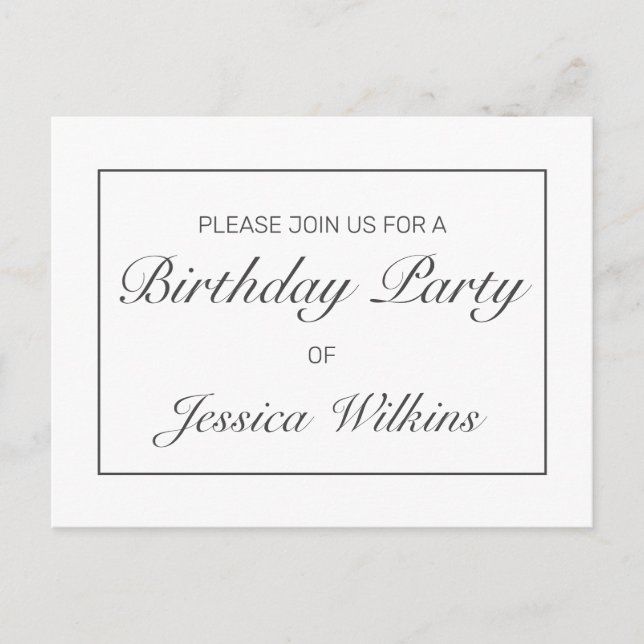 Birthday Party Announcement Invitation Postcard (Front)