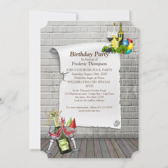 Birthday Party Announcements (Front)