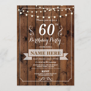 Birthday Party Any Age Rustic Wood Surprise Invite