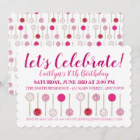 Birthday Party Baby Bridal Shower Pink Cake Pops