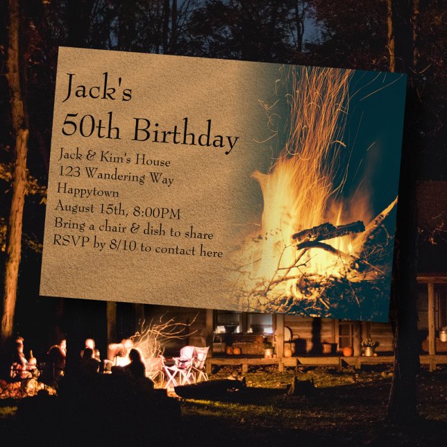 Birthday Party Backyard Bonfire Invitation (Creator Uploaded)