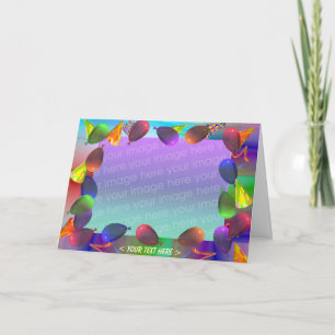 Birthday Party Balloons and Hats (photo frame) Card