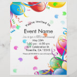 Birthday Party Balloons Confetti Event Flyer<br><div class="desc">Birthday Party Balloons Confetti Event Flyer</div>