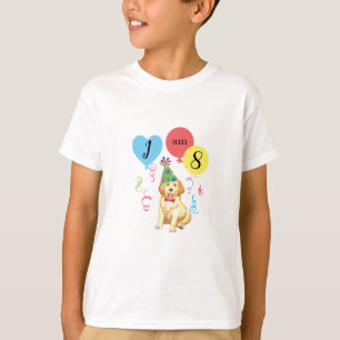 Birthday Party Balloons Golden Retriever T-Shirt