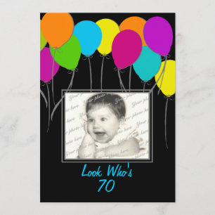 Birthday Party Balloons Photo Invitation