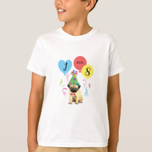 Birthday Party Balloons Pug T-Shirt