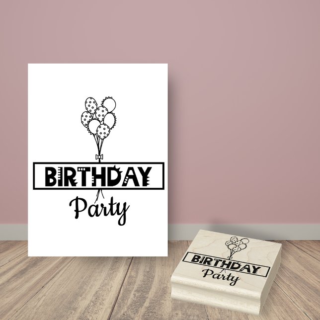 Birthday Party Balloons Rubber Stamp (Creator Uploaded)