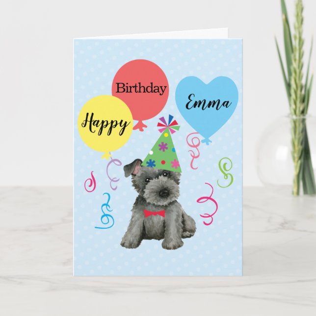 Birthday Party Balloons Scottish Terrier Card (Front)