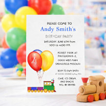 Birthday Party Balloons & Train