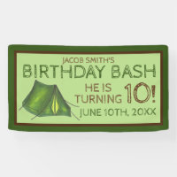Birthday Party Bash Camp Tent Sleepover Camping