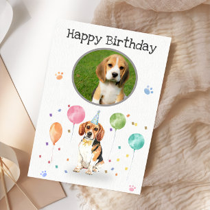 Birthday Party Beagle Lets Dog Animal Card