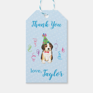 Birthday Party Beagle Thank You Gift Tags