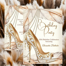 Birthday Party Beige Cream Gold Heel Stiletto Shoe