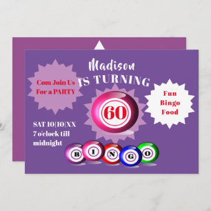 Birthday Party Bingo Theme Fun Invitation