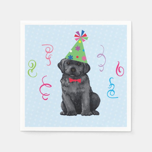 Birthday Party Black Lab Napkin (Front)