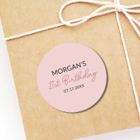 Birthday Party Blush Pink Cute Name
