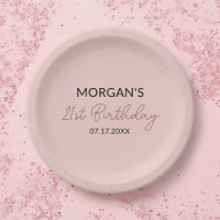 Birthday Party Blush Pink Cute Name