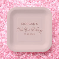 Birthday Party Blush Pink Cute Name