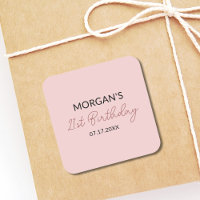 Birthday Party Blush Pink Cute Name