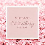 Birthday Party Blush Pink Name Napkin<br><div class="desc">Express your gratitude in style with our Birthday Party Blush Pink Name Napkins. These beautiful napkins feature a lovely blush pink colour and a personalised name design, perfect for adding a special touch to any birthday celebration. Crafted from high-quality materials, they are soft, absorbent, and durable, making them both practical...</div>
