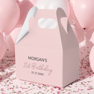 Birthday Party Blush Pink Thank You Name Favour Box